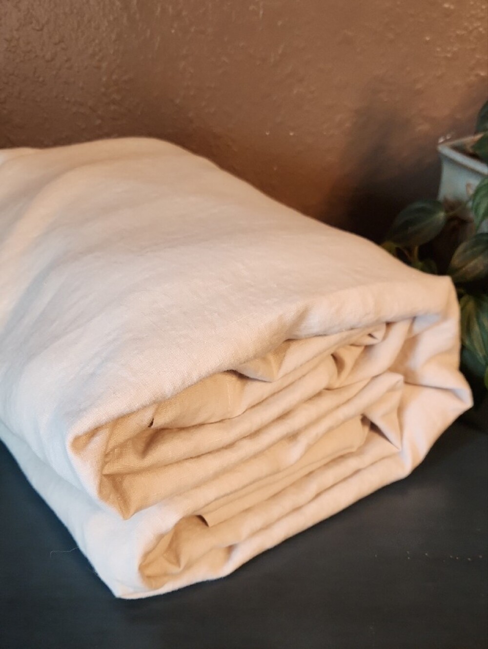 Quince European Linen Duvet Cover Full/queen Sand